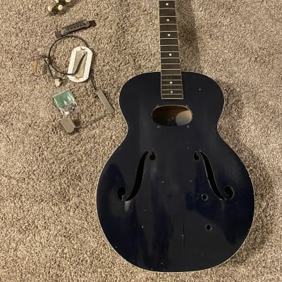 Harmony  H-56 Roy Smeck archtop project for repair P-13 Gibson pickup broken restoration 1956 rare Bild 23