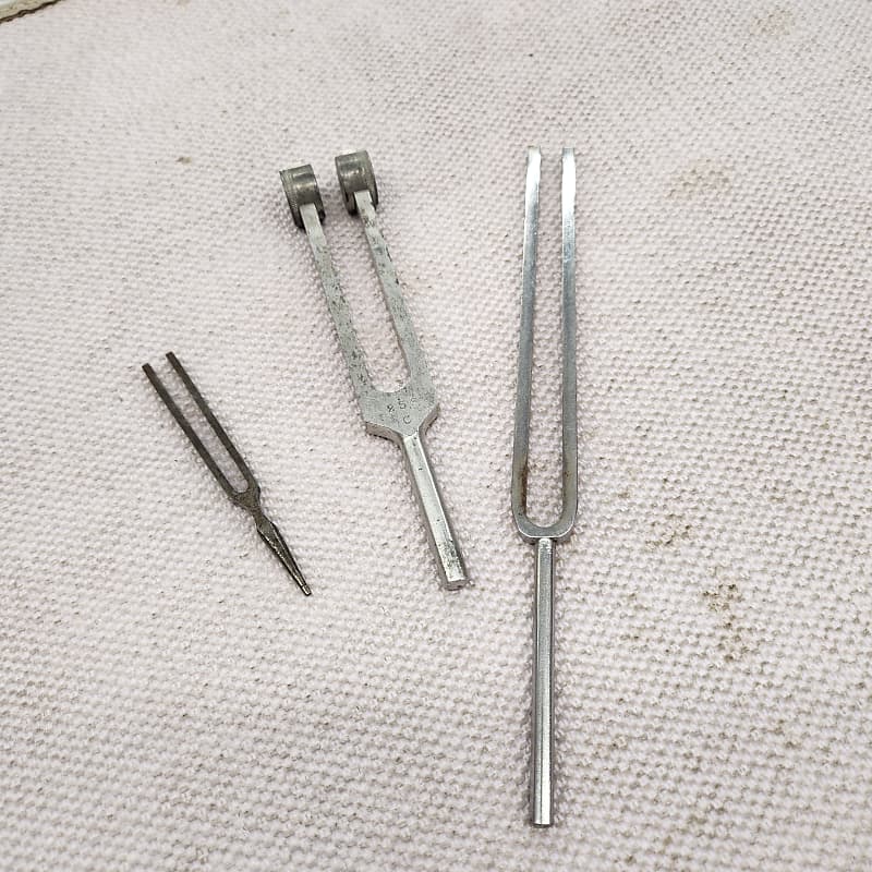 Tuning forks set of 3 old big vintage expensive tuning forks Reverb