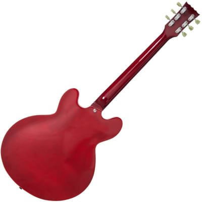 Mint Vintage VSA500CR VSA500 Semi-Hollow Guitar, Wilkinson Pickups, Cherry Red image 3