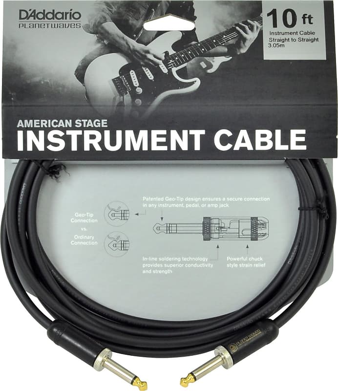Planet Waves PW-AMSG American Stage Cable Black - 10' image 1
