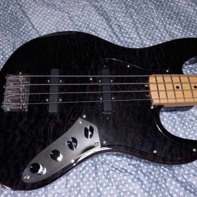 Edwards Amaze Jazz Bass Ash Quilted Maple 2020 Trans Black MIJ Japan Bartolini 9CBJS Aguilar OBP1 Tone Machine ! for sale