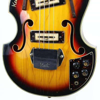 1960s Kent Japan Electric Violin Bass 2 Pickup Model 833
