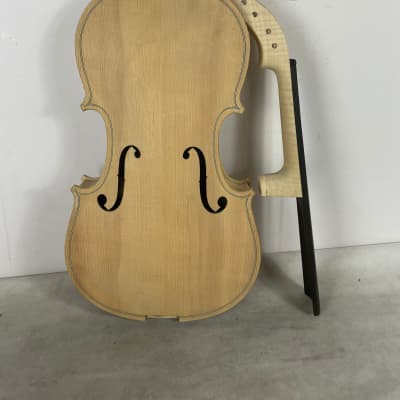 Unfinished 4/4 Violin Flamed Maple Top Body with image 1