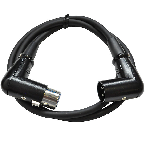 Seismic Audio SARAX3 Right-Angle XLR Male to Female Patch Cable - 3' image 1
