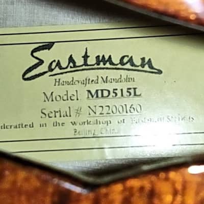 Eastman MD515L F-Style Mandolin w/ Hardshell Case, Pro Setup #0160 image 8
