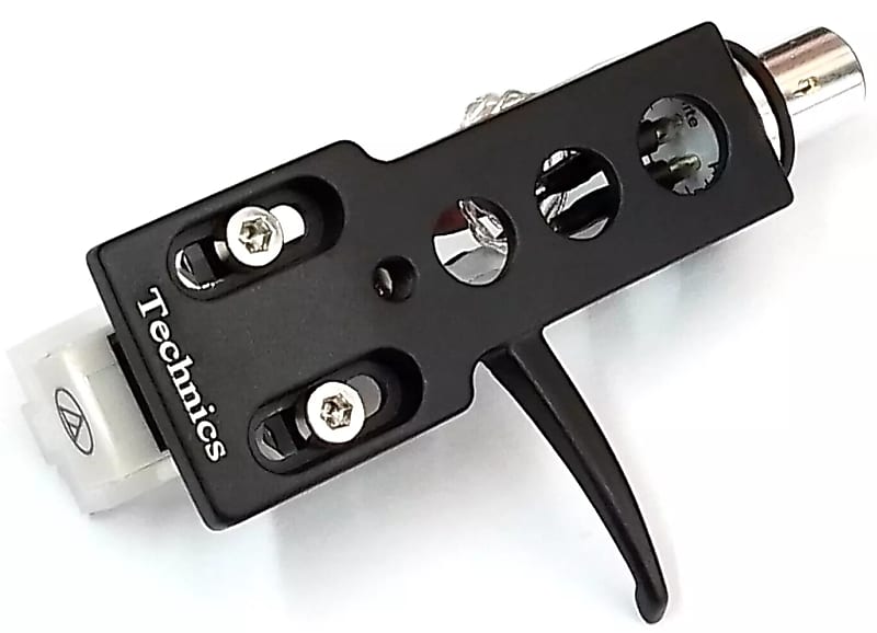 Technics Headshell + Audio Technica AT3600L Cartridge, Stylus For SL-1200 - SL-1210 Turntables, Fits All Models (Black Finish)  			