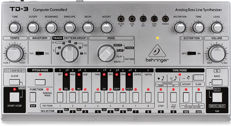 Behringer TD-3-SR Analog Bass Line Synthesizer - Silver image 1