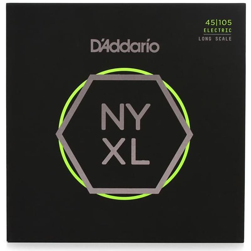 D'Addario NYXL45105 Carbon Steel Strings, Light Top/Medium Bottom, 45-105, Long Scale image 1