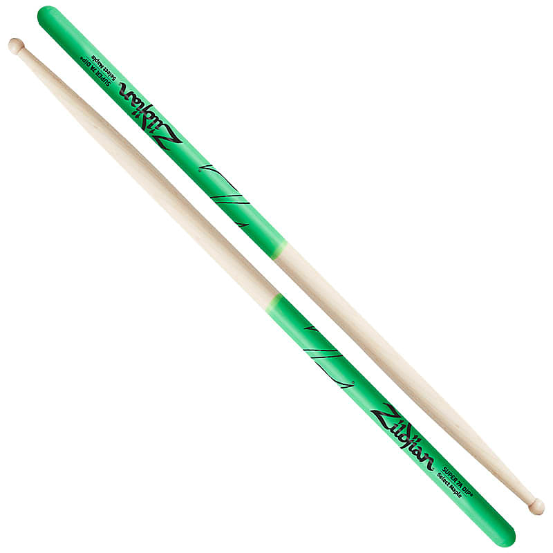 Zildjian Super 7A Maple Green DIP Drumsticks image 1