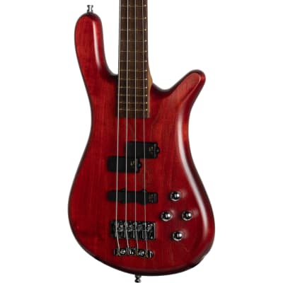 Warwick Pro Series Streamer LX 4 String Bass - Burgundy Red Transparent Satin image 7