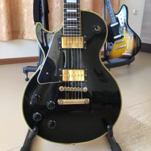 Burny Japan Les Paul Custom Lefty P94 LH Left Handed 1980 Burny Japan Les Paul Custom Lefty P94 LH Left Handed 1980