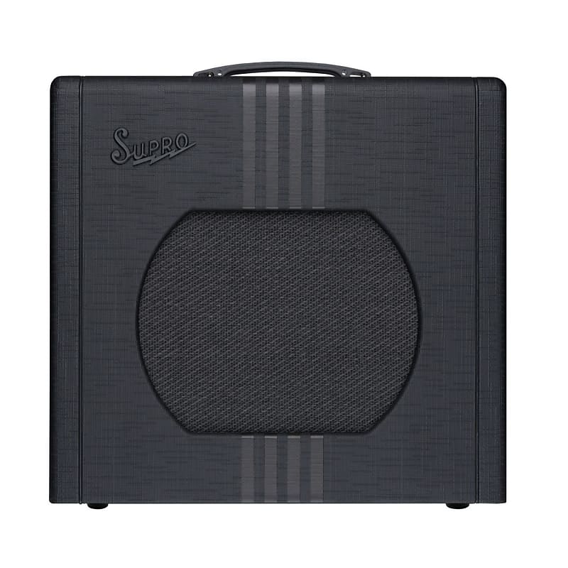 Supro 1822RBB Delta King 12 15W 1x12-Inch Tube Poplar Cabinet Design Guitar Combo Amp with 12AX7 Tube Preamp and a FET-Driven Boost Function (Black and Black) image 1