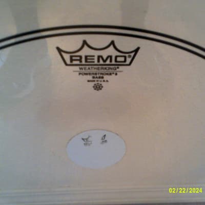 Remo 20 Inch Pin Stripe Clean Bass Drum Batter Head - Excellent! image 2
