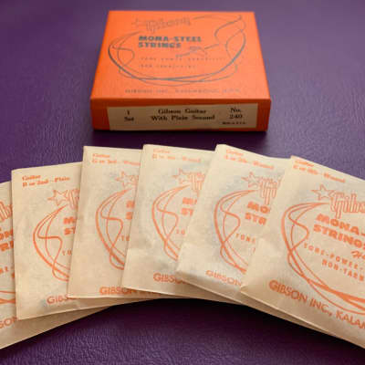 Vintage 1950s Gibson GUITAR Strings FULL SET of 6 Case Candy For 1950s Les Paul 1954 1955 1956 1957 image 5