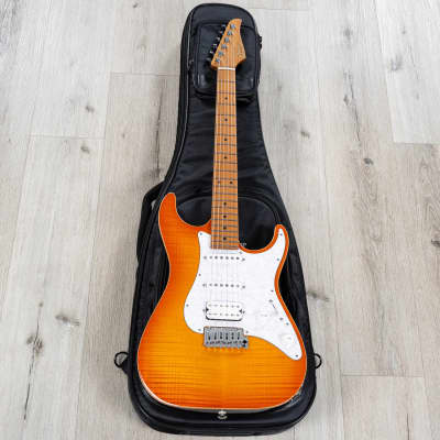 Suhr Standard Plus HSS Guitar, Roasted Maple Fretboard, Trans Honey Amber Burst image 11