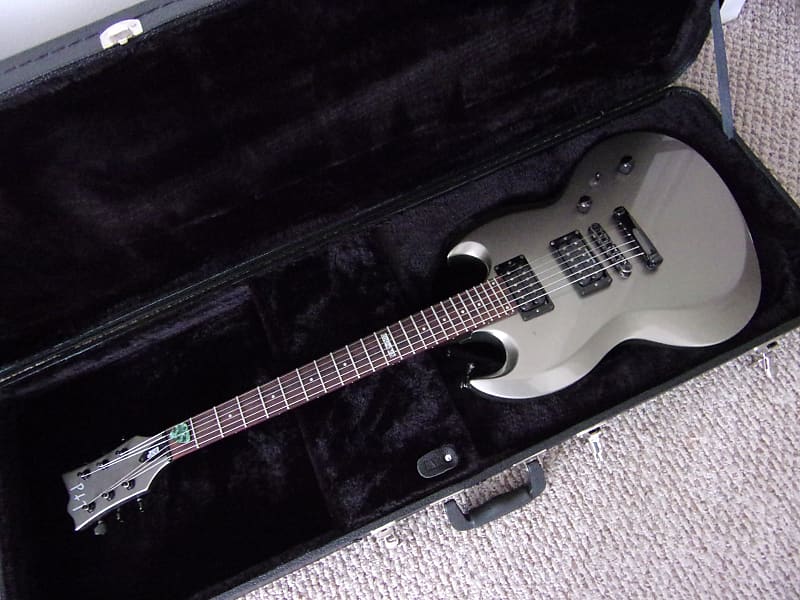 ESP LTD Viper 100 Silver/Gray w/ESP HSC Made in Korea. Reverb
