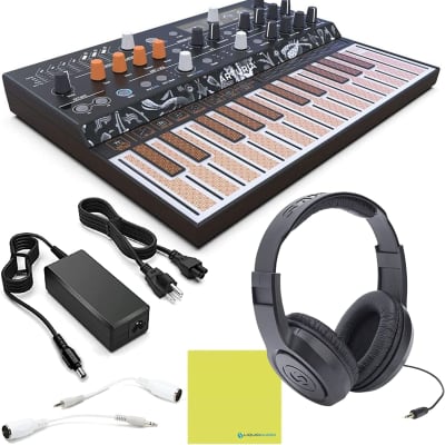 Arturia MICROFREAK Synthesizer with Poly-aftertouch Flat Keyboard Bundle + Samson Headphones + Power Adapter & Liquid Audio Polishing Cloth (5 Items) image 1