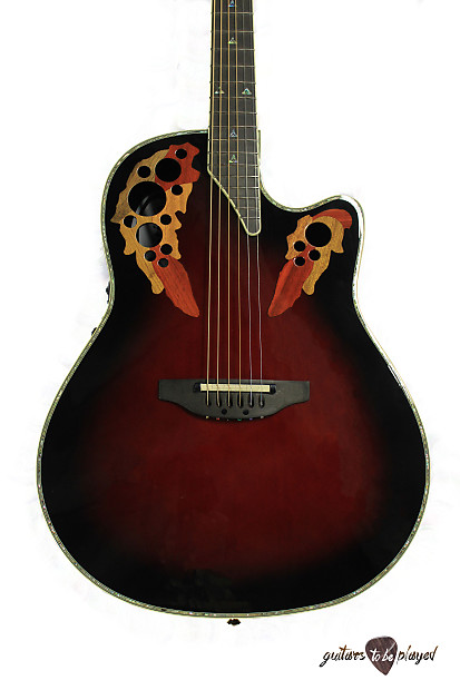 Used 2012 Ovation Custom Elite C2078AX Acoustic Guitar Red