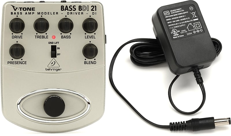 Behringer BDI21 V-Tone Bass Driver DI Pedal Bundle with Behringer