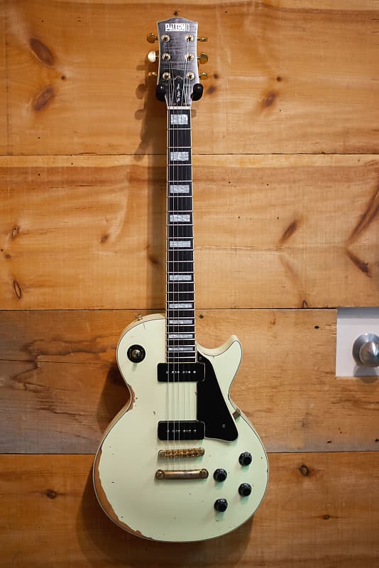 Palermo Custom Shop 1953 Les Paul Conversion Electric Guitar P90 Aged White RELIC W/ Gibson Case image 1