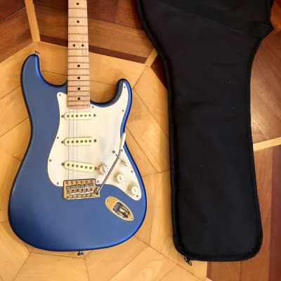 DISPLAY MODEL- Fender American Performer Stratocaster, Satin Lake Placid Blue Maple Neck, w/ Fender padded Gig Bag Case image 1