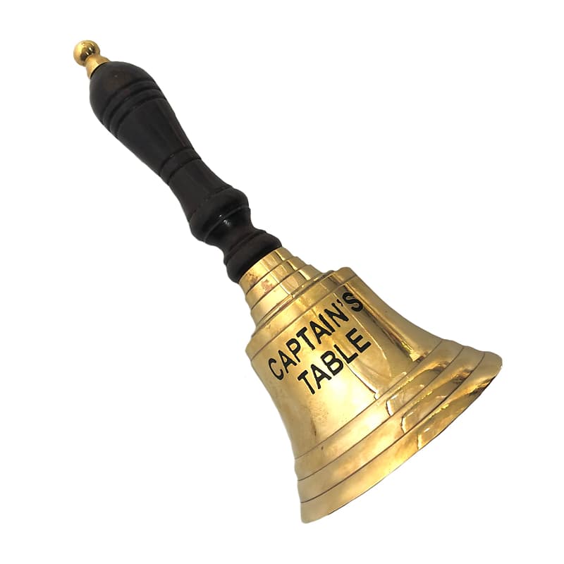  Hand Bell - Hand Call Bell with Brass Solid Wood