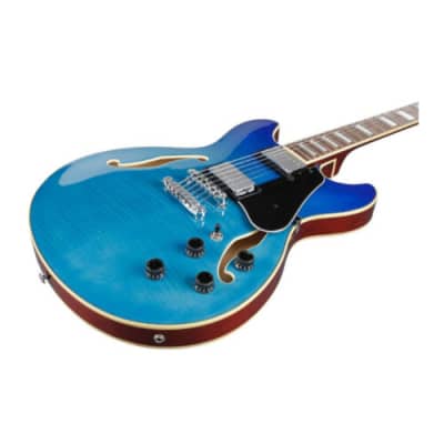 Ibanez AS7FM Artcore 6 String Semi-Acoustic Guitar (Right Hand, Azure Blue Gradation) with Rosewood Fretboard and Mahogany Neck image 8