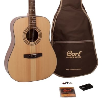 Cort Earth Series Acoustic Guitar Pack; Gig Bag, Chromatic Tuner, Picks, Strings & DVD, Video Demo for sale