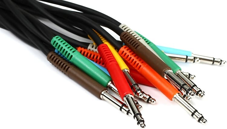 Hosa TTS-830 Balanced TT Patch Cable 8-pack - 1 foot image 1