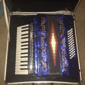 美品　ボタンアコーディオン　yingjie Yingjie 48 bass Accordion Blue Marble | Reverb