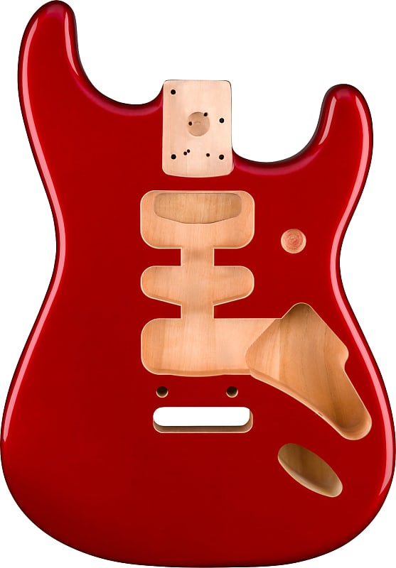 FENDER - Deluxe Series Stratocaster HSH Alder Body 2 Point Bridge Mount  Candy Apple Red - 0997103709 image 1
