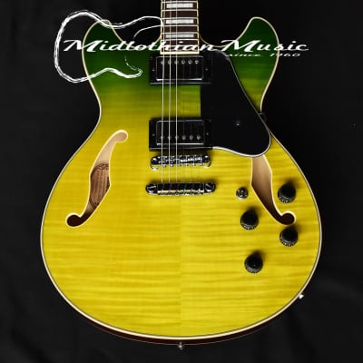 Ibanez Artcore AS73FM Semi-Hollow Electric Guitar - Green Valley Gradiation Finish image 2