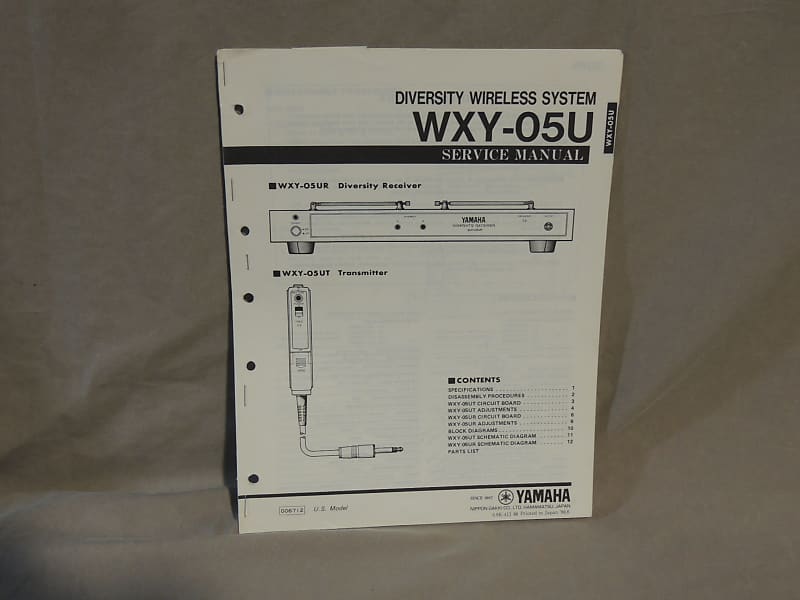 Yamaha WXY-05U Diversity Wireless System Service Manual | Reverb