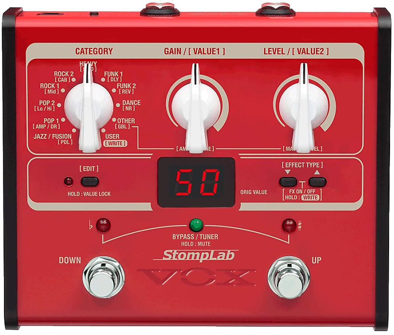 Vox SL1B StompLab IB Modeling Bass Processor - Red image 1