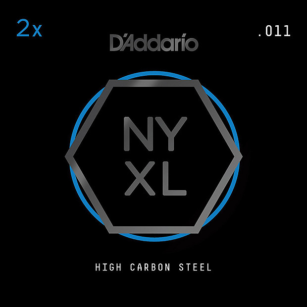 D'Addario NYXL 2-Pack Plain Steel Guitar Strings .011 image 1