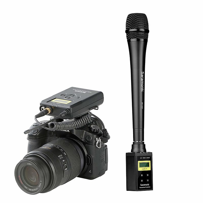 Saramonic UwMic15B (SR-XLR15+RX15) Wireless Microphone Transmitter and  Receiver System for Using XLR Microphone With DSLR Camera,  Camcorder,Portable