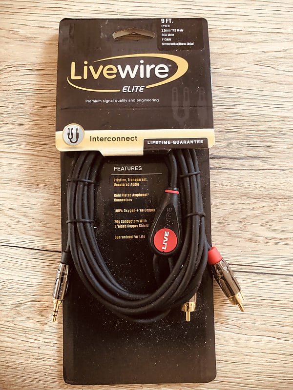 Livewire Elite Interconnect 3.5 mm TRS Male to RCA Y Cable - Black image 1