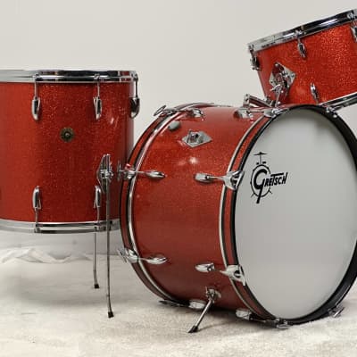Gretsch 22/13/16" 60's Round Badge Name Band Drum Set - Tangerine Sparkle image 2