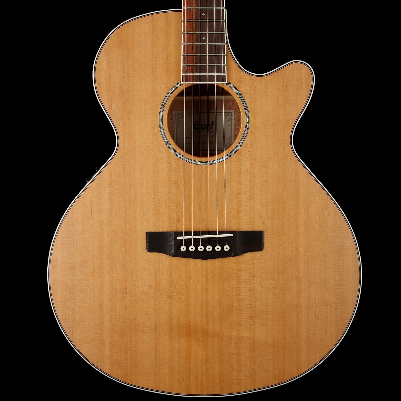 Cort SFX-CED NS Solid Red Cedar/Mahogany Venetian Cutaway with Electronics  Natural Satin