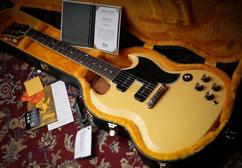 2021 Gibson Custom Shop Murphy Lab 1963 SG Special Reissue Ultra Light Aged Classic White image 1