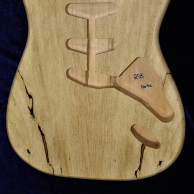 Spalted Maple Top / Aged Basswood Strat body - Standard Hardtail 4lbs 4oz #2931 Bild 1
