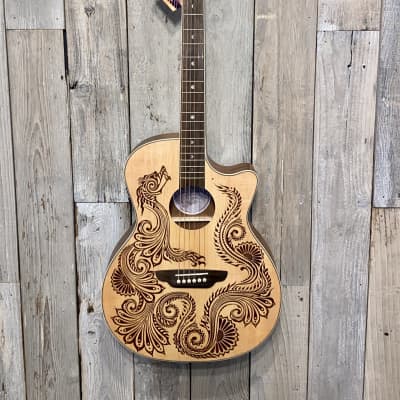 New Luna Henna Dragon Spruce Acoustic/Electric Guitar, Help Support Small Business & Buy It Here ! image 2