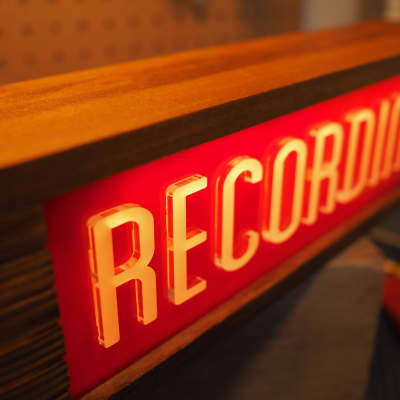 Studio Warning Sign, 14", "Recording", Red BG image 3