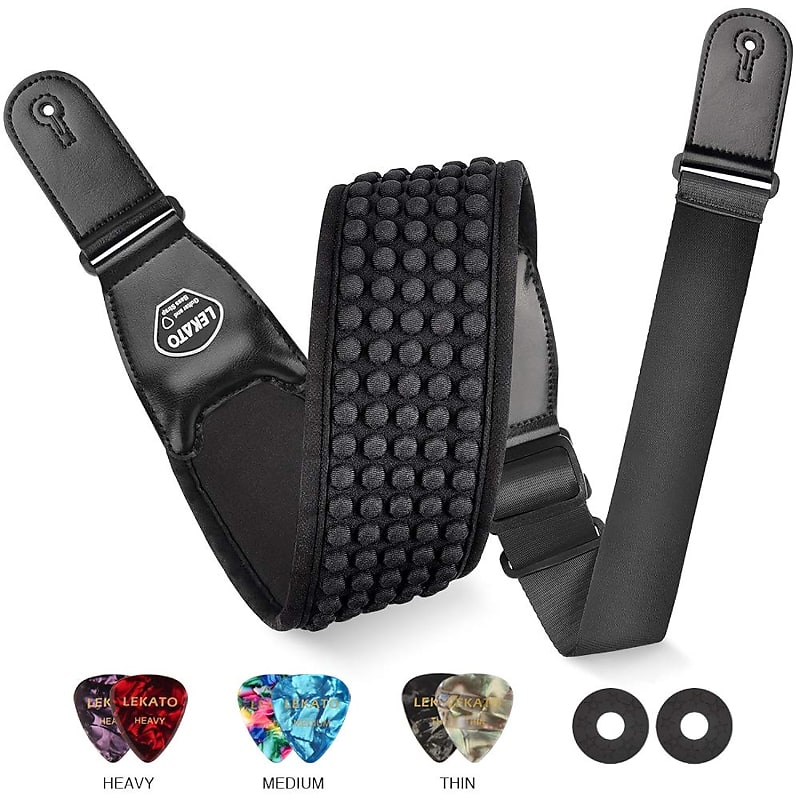 Bass Strap for Heavy Bass and Guitars with 3.5" Wide 3D Reverb