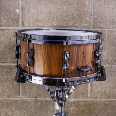 Custom Handcrafted 6.5" x 14" Walnut Stave Snare Drum image 2