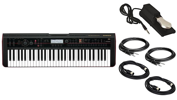 Korg Kross 61 w Sustain Pedal 2 Instrument 2 MIDI Cables Bundle