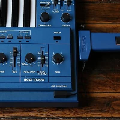 1983 Roland SH-101 32-Key Monophonic Synthesizer Blue w/ Mod Grip (Clean!) image 10