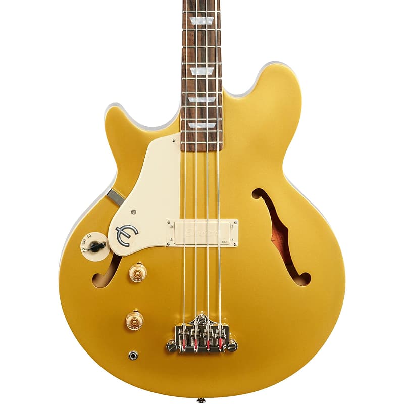 Epiphone Jack Casady Electric Bass, Left-Handed, Metallic Gold image 1