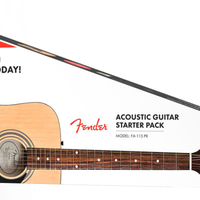 Fender FA-115 Dreadnought Acoustic Guitar - Natural w/ Hard Case image 3