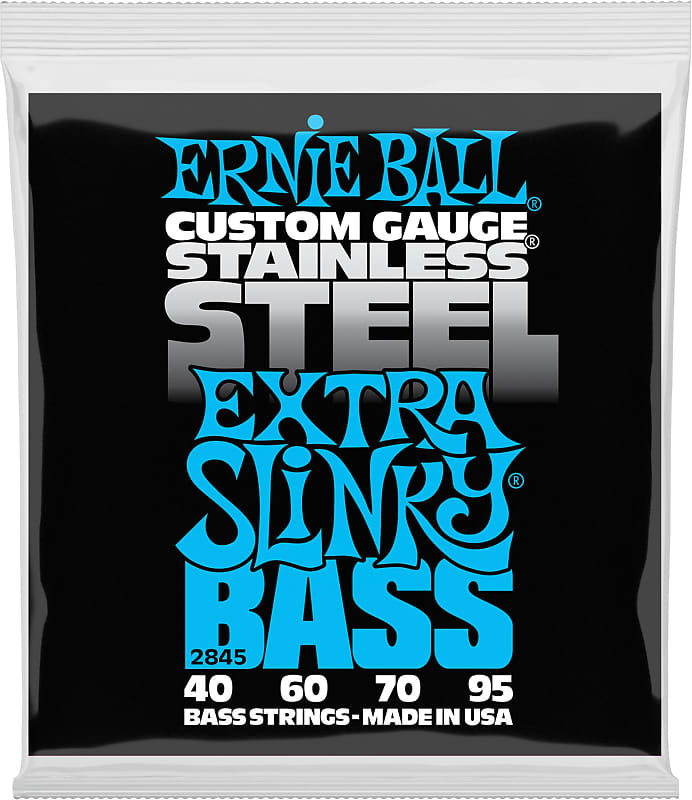 Ernie Ball 2845 Extra Slinky Stainless Steel Electric Bass Guitar Strings - .040-.095 image 1